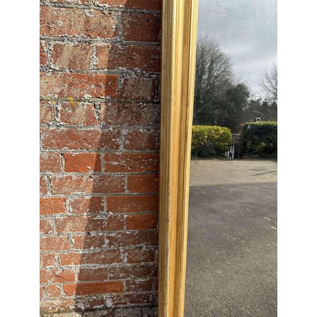 Large 19th Century Antique French Arched Top Silver Mirror For Sale - Image 3 of 8