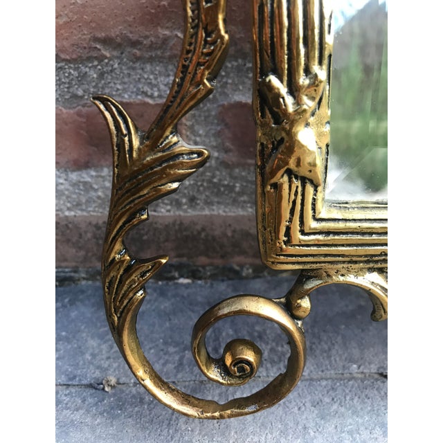 19th Century French Baroque Handmade Bronze Mirror with Reliefs For Sale - Image 14 of 18