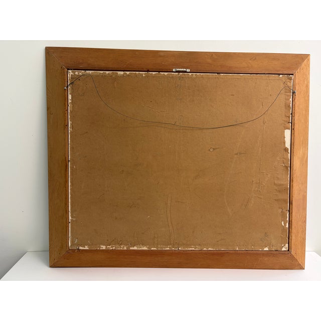 Large 1963 Signed Oil Painting Winter Landscape Red Barn Snow Scene Rustic Farm by L. Brade For Sale - Image 12 of 18