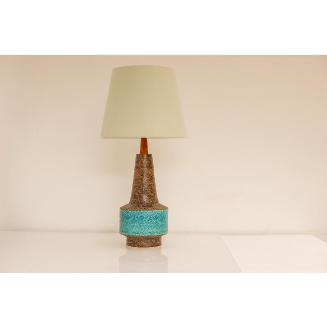 Bitossi Pottery Lamp in Rimini Blue Ceramic by Aldo Londi, Italy, 1970s For Sale - Image 6 of 18