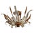 Hollywood Regency Flush Mount with Ears of Corn in Gold and Silver, 1970s For Sale - Image 13 of 13