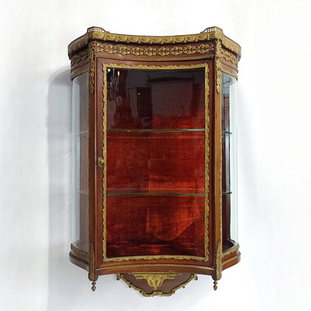 - French wall-mounted display cabinet in the Louis XVI / Neoclassical style, inspired by late 18th-century Parisian...