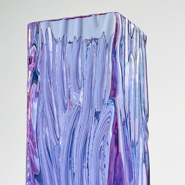 Vintage Textured Murano Glass Tronchi Vase, Italy, 1970s For Sale - Image 6 of 13