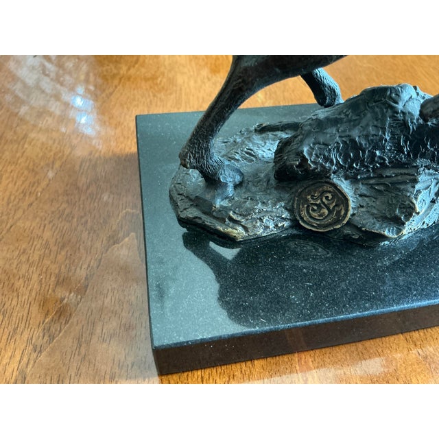 Vintage Cast Solid Brass With Bronze, Finish, Moose Sculpture/Doorstop - Style After Robert B Tate’s For Sale In Chicago - Image 6 of 6
