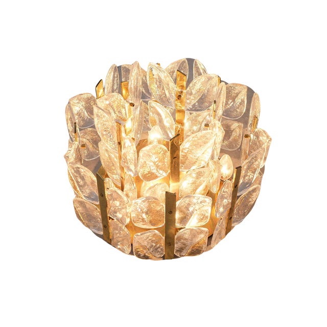 Brass and Crystal Florida Flush Mount from Kalmar, 1960s For Sale - Image 4 of 7