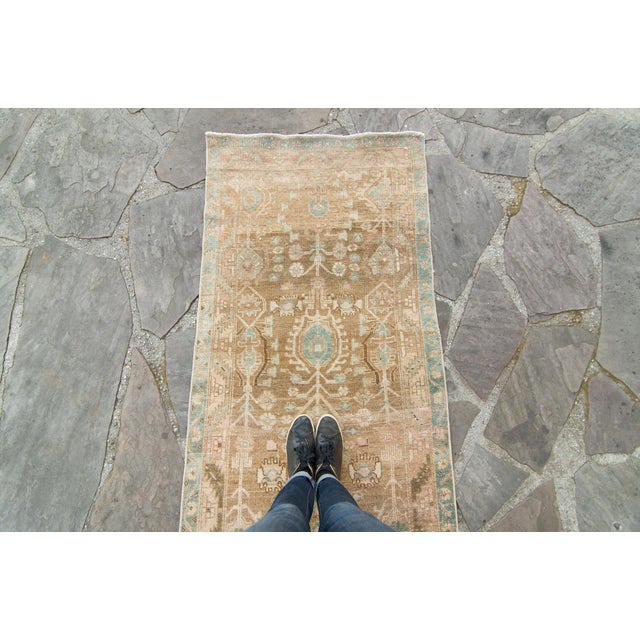 1910s House of Séance - 1910s Antique Kurdish Hand-Knotted Runner - 3’1” X 13’10” For Sale - Image 5 of 10