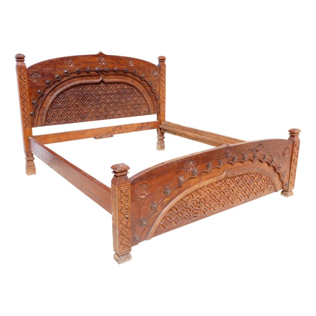 Vintage Double Bed, Swat-Tal, Pakistan, 1950s For Sale