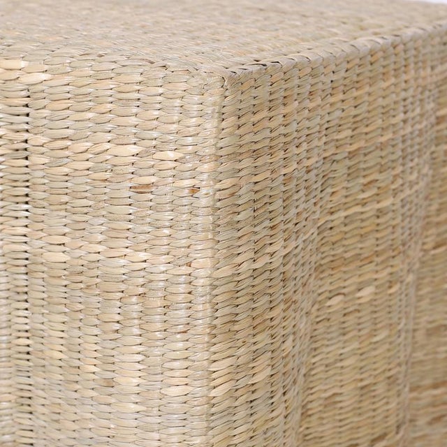 Pair of Wicker Drapery Ghost End Tables For Sale - Image 9 of 10