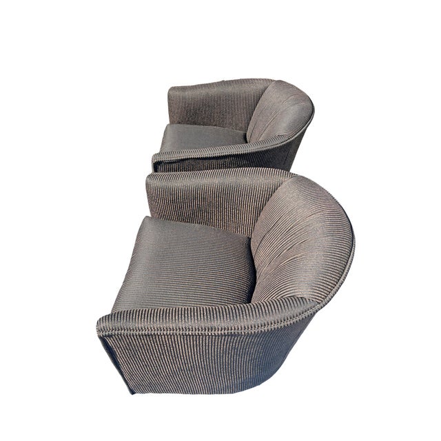 Black Vintage Modern Design Swivel Lounge Chairs in Milo Baughman Style Design a Pair For Sale - Image 8 of 11