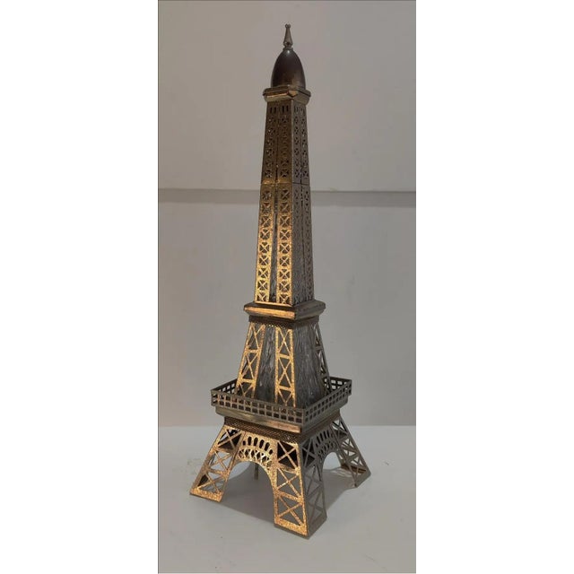 Metal Vintage Musical Eiffel Tower Liquor Decanter For Sale - Image 7 of 12