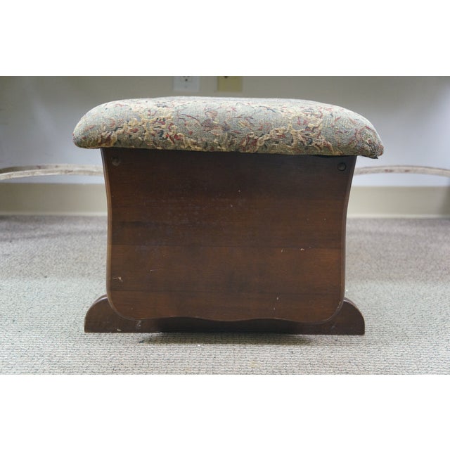 Mid 20th Century Vintage Oak Gliding Rocking Footstool Foot Rest Storage Ottoman 20" For Sale - Image 5 of 18