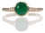 Zambian Emerald Ring With Earth-Mined Diamond Accents in Solid 14k Gold, 6mm, Size 6.75 For Sale