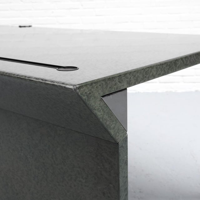 Green Executive Office Desk by F.A. Porsche for Castelli 1980s, Set of 2 For Sale - Image 8 of 18