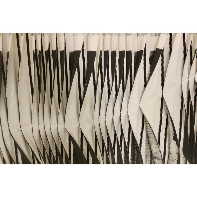 Textile Sculpture Board with Wave and Relief Effect in Charcoal Shades For Sale - Image 4 of 14