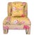 Pair of Palm Beach Regency Yellow Floral Slipper Chairs With Throw Pillows For Sale - Image 11 of 18