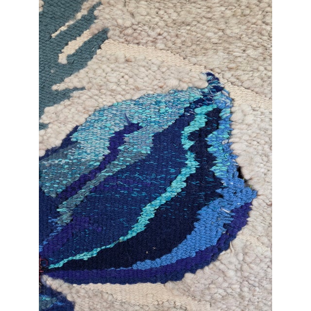 1980s Primitive Flower From Primitive Flower Series: Hand Woven Tapestry For Sale - Image 4 of 9