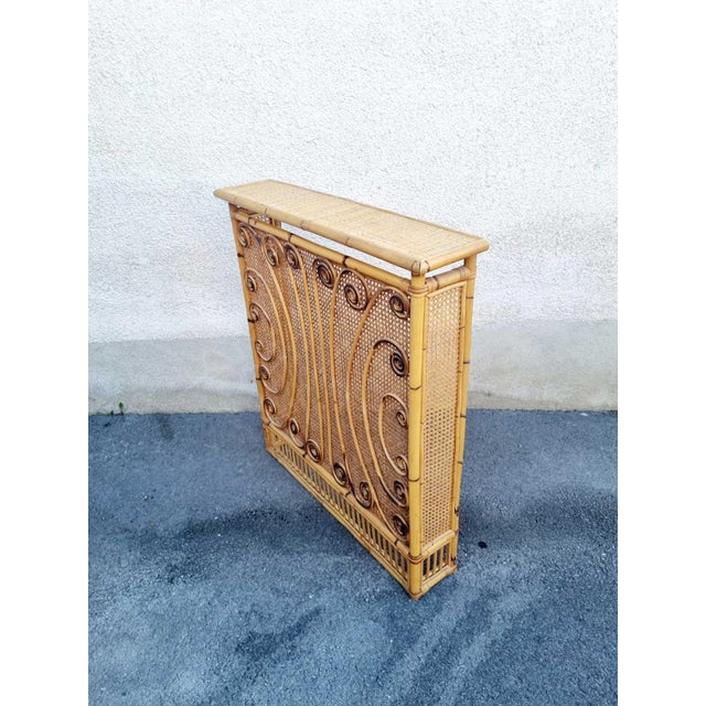 1960s Large Italian Modern Bamboo and Rattan Radiator Cover by Franco Albini, 1960s For Sale - Image 5 of 17