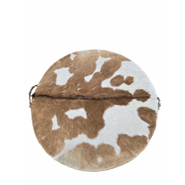 Vintage African Tribal Cowhide Drum Side Tables - Set of 2 For Sale - Image 10 of 12
