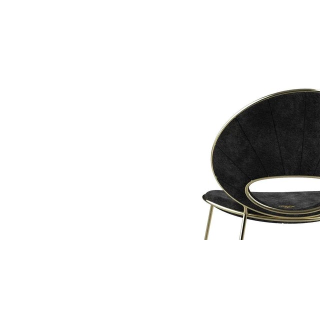 Black Pearl Chairs by Alma De Luce, Set of 6 For Sale - Image 4 of 7