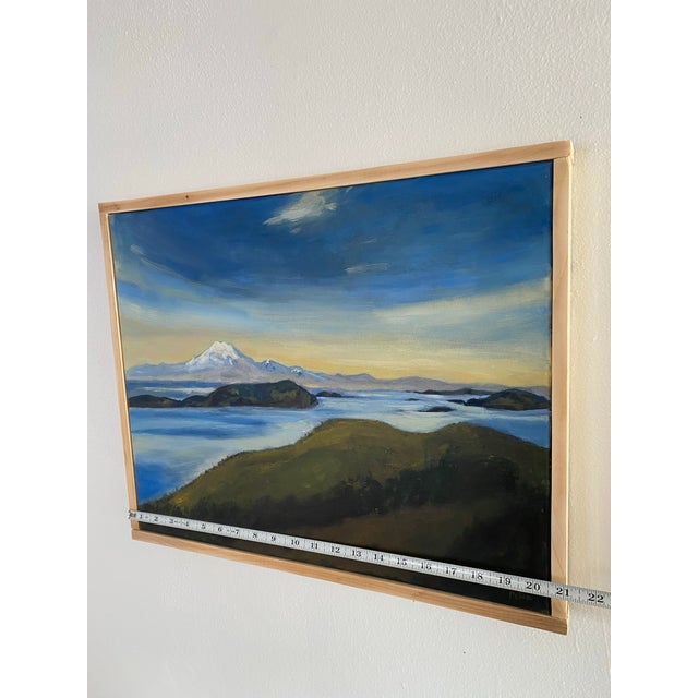 Paint Original Pacific Northwest Landscape Painting – Mt. Rainier From Orcas Island by Francisco Peña For Sale - Image 7 of 8