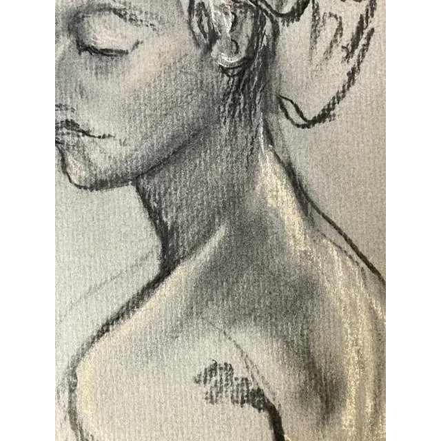 Contemporary "Quick Sketch X2 " Contemporary Figurative Charcoal Reversible Drawing by Kathleen Ney For Sale - Image 3 of 8