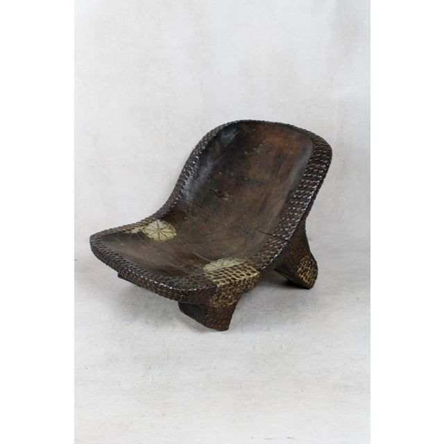 Vintage Wood Stool, Rwanda For Sale - Image 4 of 5
