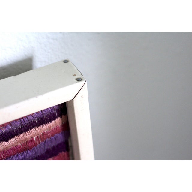 Mid-Century Modern 1970s Purple Fiber Textile Art, Framed For Sale - Image 3 of 11