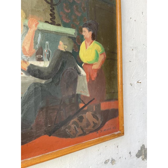 A. Simard, Dining Scene, 1945, Oil Painting, Framed For Sale - Image 11 of 18