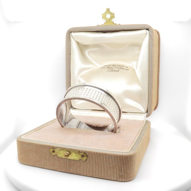 Antique Hermès Art Deco Period Sterling Silver Napkin Ring & Box For Sale - Image 12 of 18