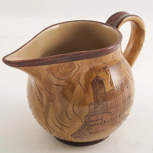 1950s Glazed Terracotta Mug Depicting Basilica of St Francis of Assisi, 1950s For Sale - Image 5 of 7