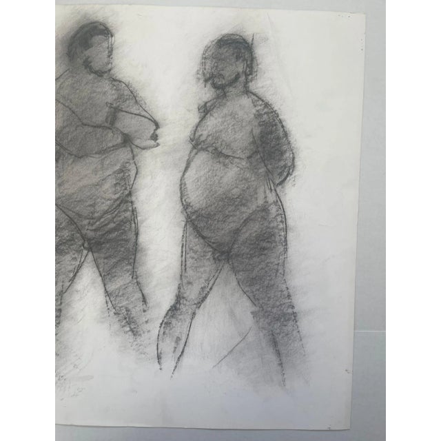 1970s Vintage Signed Male Nude Portrait Study Double Sided For Sale - Image 5 of 10