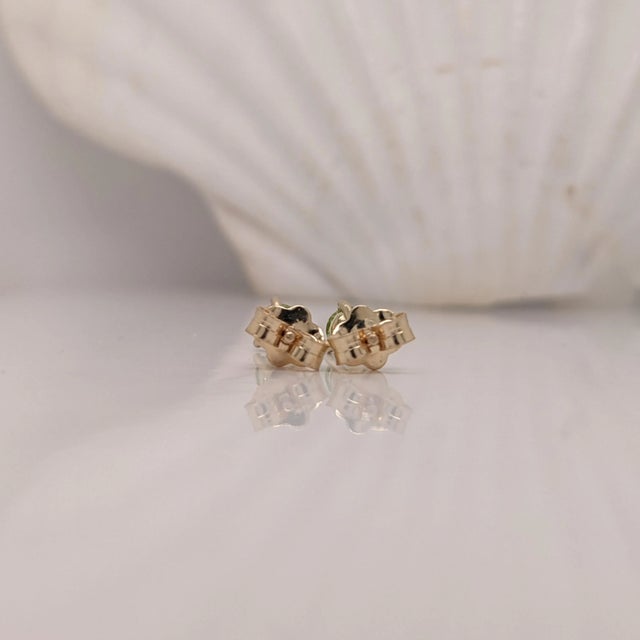 2020s Peridot Martini Solitaire Stud Earrings in Solid 14k Gold - 2 Pieces For Sale - Image 5 of 5