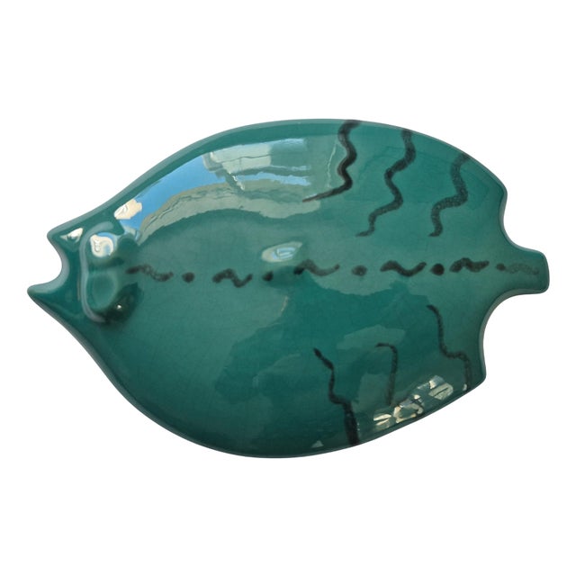 Mid-Century Ceramic Flounder Wall Sculpture, 1970s For Sale