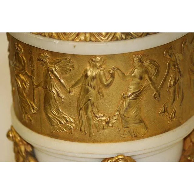 Gold Circa 1860 Signed Colin Paris Marble Gilt Bronze √¢¬Ä Vases' Cassolettes- a Pair For Sale - Image 8 of 10