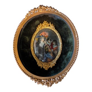 Mid 20th Century Miniature Painting of Family For Sale