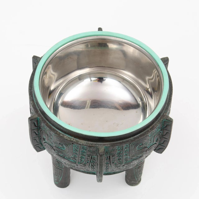 Getz Bros. 1960s Chinese Shang Dynasty Legacy Line Ice Bucket Not James Mont For Sale - Image 9 of 13