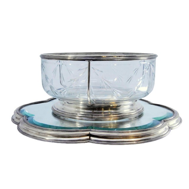 Fruit Bowl Centerpiece in Cut Glass and Silver For Sale - Image 12 of 12