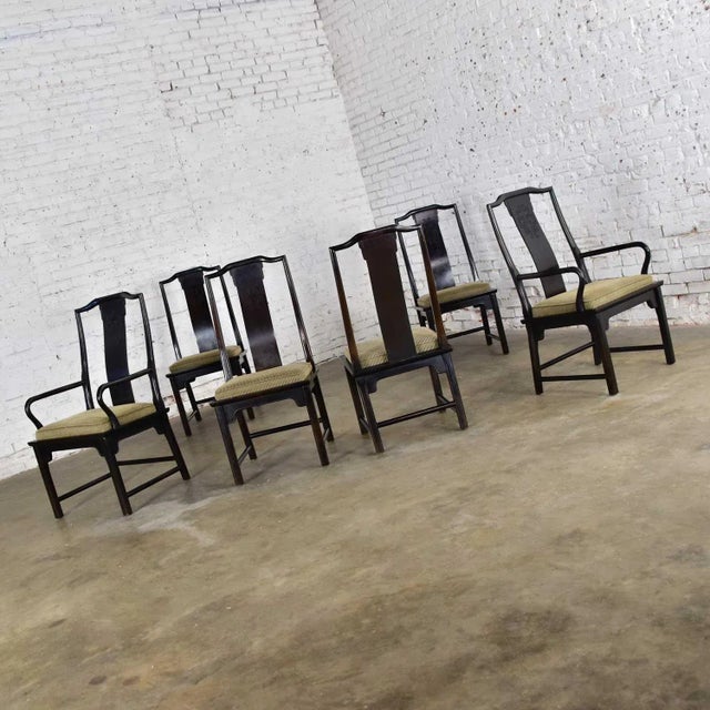 Ebony Late 20th Century Chin Hua Dining Chairs 4 Side & 2 Armchairs by Raymond K. Sobota for Century Furniture - Set of 6 For Sale - Image 8 of 12