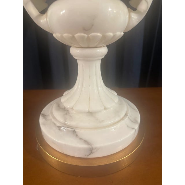 Hollywood Regency Vintage Marbro Alabaster Rams Head Lamp For Sale - Image 3 of 12