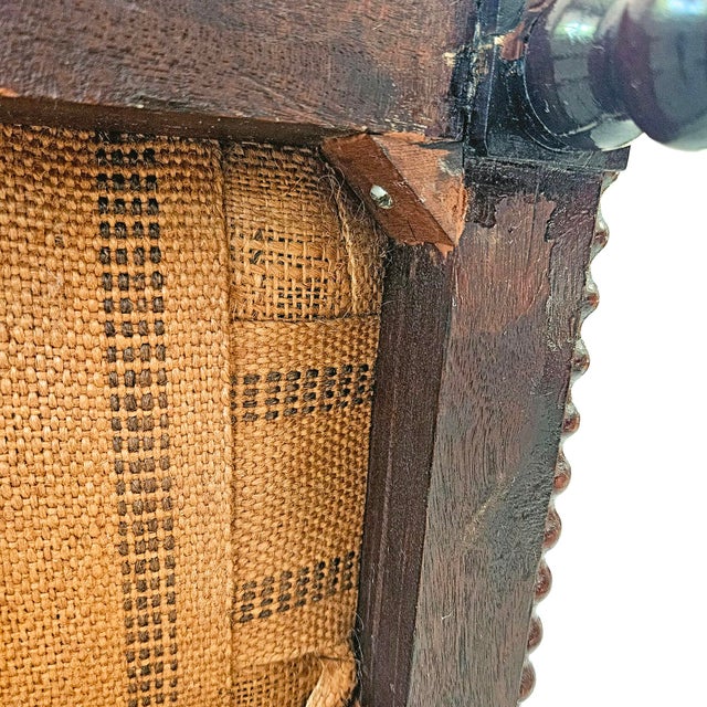 Late 19th Century Jacobethan Revival Miniature Striped Spool Bench For Sale - Image 13 of 18