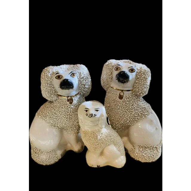 English Antique Staffordshire Sign Poodle a Family - Set of 3 For Sale - Image 3 of 11