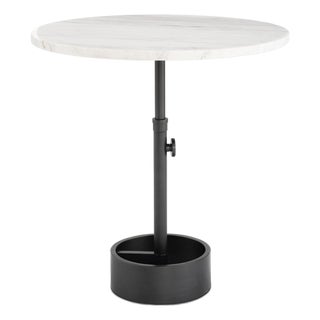 Myles Accent Table Large, Oil Rubbed Bronze with Marble Top For Sale