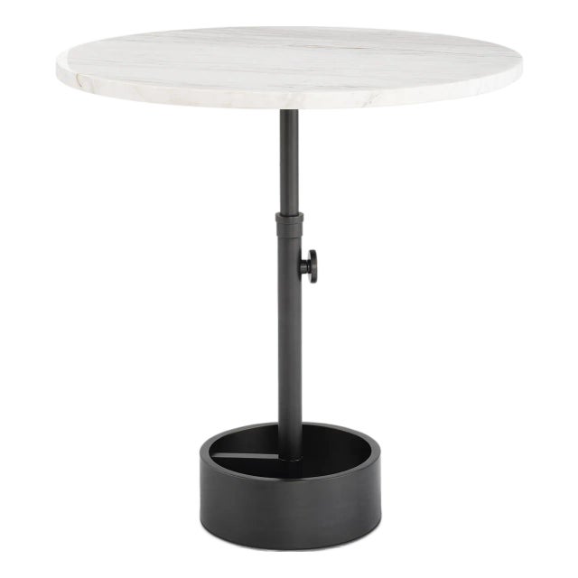 Regina Andrew Myles Accent Table Large, Oil Rubbed Bronze with Marble Top For Sale