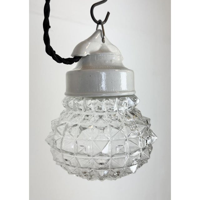 Vintage White Porcelain Pendant Light, 1970s For Sale - Image 6 of 15