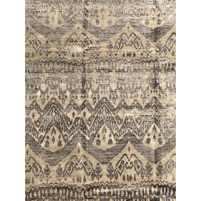 Silk and wool pile genuine hand made very fine Modern style rug -