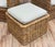 Vintage Braided Wicker Club Chair Pair With Ottoman For Sale - Image 10 of 16