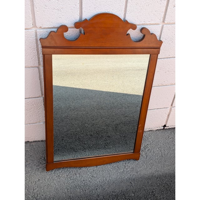 Rare Mid-Century Vintage Whitney Solid Wood Wall Mirror Model 1114 For Sale - Image 4 of 5