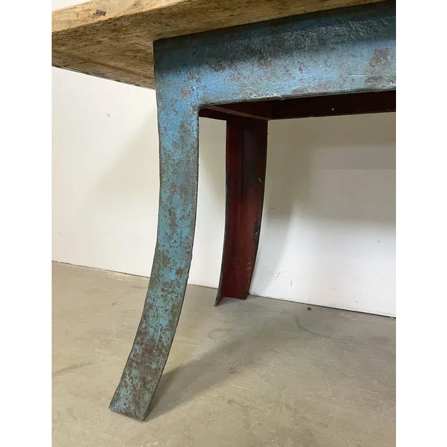 Industrial Blue Dining Table, 1960s For Sale - Image 6 of 16