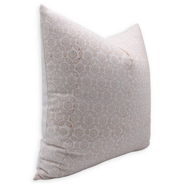 Elevate your living space with this block print handmade cushion cover, crafted from thick white cotton for a crisp, clean...