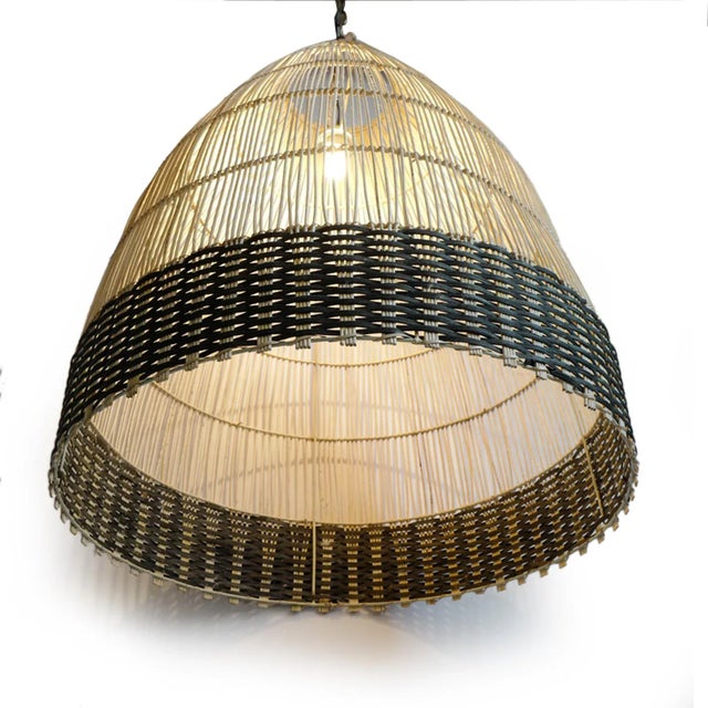 Contemporary Wicker Tux Weave Pendant Light Large For Sale - Image 3 of 8